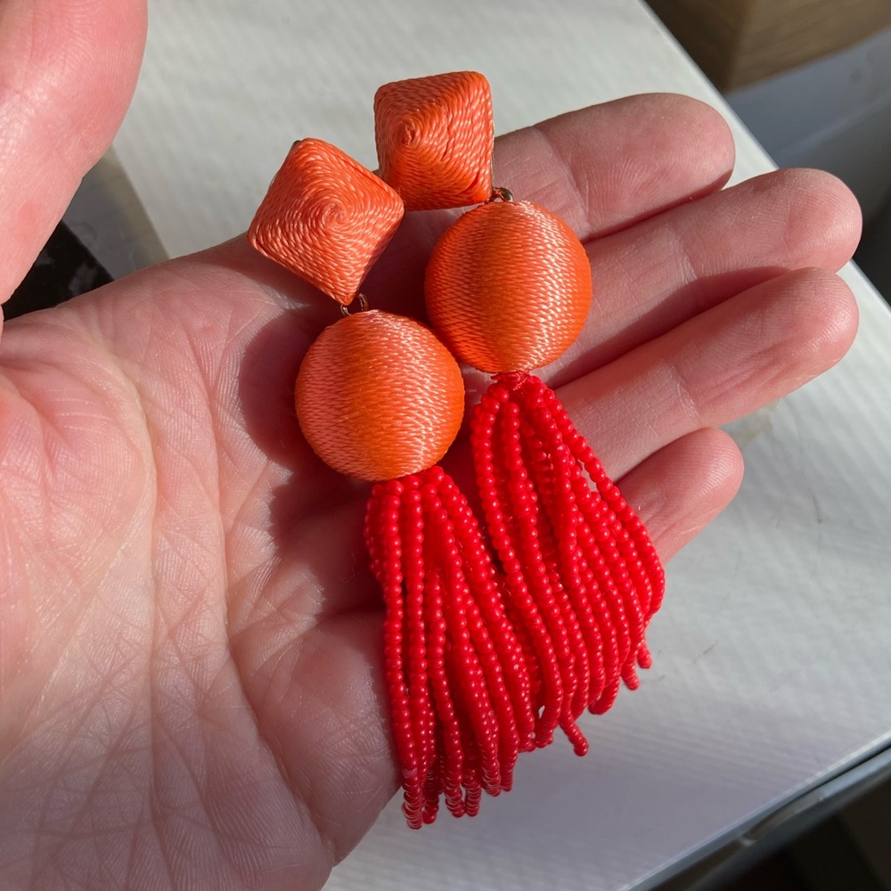 BAUBLEBAR Orange Azura Geo Beaded Drop Earrings